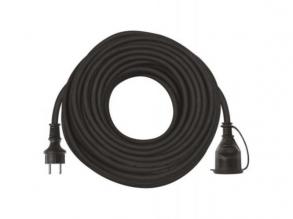 30 m hosszúságú kültéri hosszabbító kábel 1 aljzattal / fekete / gumi-neoprén / 250 V / 1,5 mm2