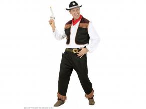 Cowboy barna fekete mellénnyel férfi jelmez