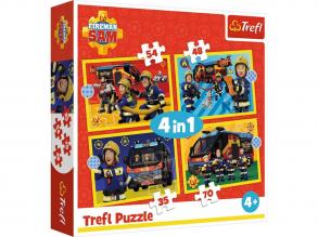 Sam a tűzoltó 4 az 1-ben puzzle 35-48-54-70db-os - Trefl