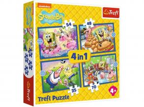 Spongyabob 4 az 1-ben 35-48-54-70 db-os puzzle - Trefl