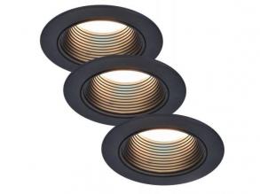 LED lámpatest , 3db-os spot szett , GU10 , RGB , CCT , dimmelhető , süllyesztett , kerek , fekete , 4.7W , LUTEC CONNECT , ALTUM