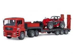 Bruder MAN TGA alacsony alvázú teherautó Manitou teleszkópos rakodóval MLT 633
