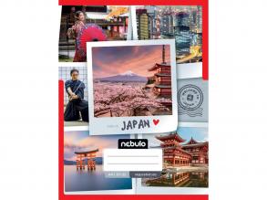 Nebulo: Tűzött kockás Japán mintás füzet 87-32 A/4