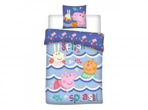 Peppa malac Splash ágyneműhuzat - 140 x 200 cm + 65 x 65 cm
