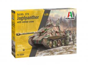Italeri 1/35 Sd.Kfz.173 Jagdpanther tank legénységgel téli egyenruhában makett