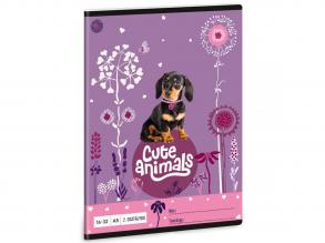 Ars Una: Cute Animals - Puppy tacskós 2.osztályos vonalas füzet A/5