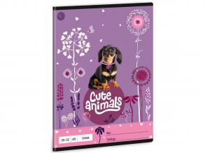Ars Una: Cute Animals - Puppy tacskós sima lapú füzet A/5