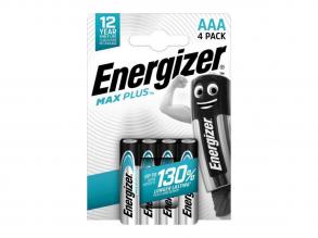 Energizer Max Plus AAA alkáli elemek, 4 darab
