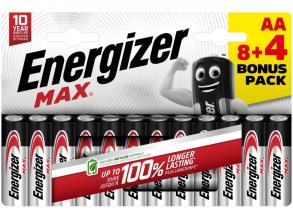 Energizer Max alkáli ceruza elem AA B8+4