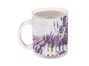 IRIS üveg bögre levendula minta 9,7cm