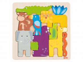 Goki fa puzzle, szafari, 11 db
