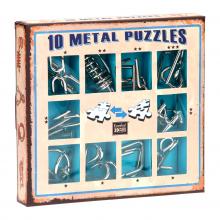 10 darabos fém puzzle kék színben