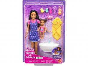 Barbie baba szívecskés ruhában bébiszitter játékszett - Mattel