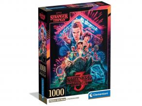 Stranger Things 3. évad 1000 db-os puzzle poszterrel - Clementoni