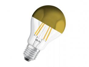 OSRAM Star arany tetőtükrös LED üveg búra, 6,5W 700lm 2700K E27, élettartam: 15000 óra,meleg fehér LED ST CL A MIRROR GOLD 54 FIL 6.5W 2700K E27