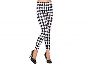 Kockás leggings - fekete-fehér női jelmez