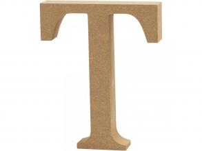 Natúr T betű MDF fából - 13 cm - 1 db