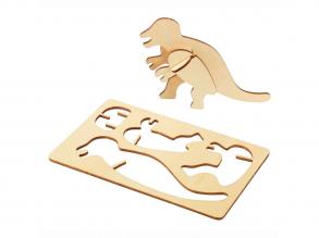 3D-s fa dinoszaurusz puzzle, 4 db-os készletben