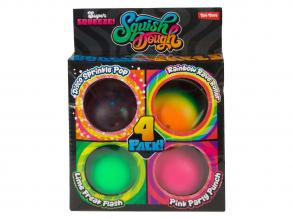 Glitteres neon színű labda készlet, 5 cm, 4 db-os csomag