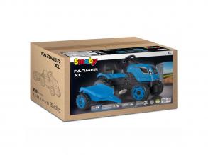 Smoby Farmer XL pedálos traktor pótkocsival, kék