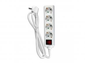 VT-1114-2 4 Pólású Aljzat Kapcsolóval (3G1.5mm2 X 1.5M) - Fehér