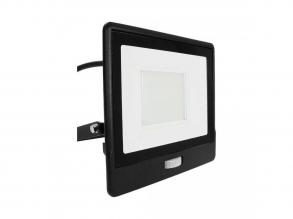 50W LED PIR Szenzoros Reflektor SAMSUNG Chip Fekete Test 6400K 1M Kábel