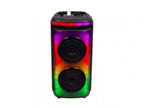 RGB Bluetooth hangszóró , party hangfal LED világítással , mikrofonnal , távirányítóval , 2 x 10 watt , USB , tölthető , 54 x 27