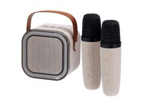 Vezeték nélküli karaoke szett hangszóróval és 2 mikrofonnal