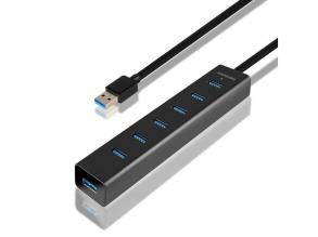 Axagon HUE-SA7BP 7 portos USB3.0 gyorstöltő fekete HUB