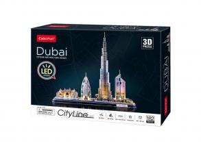 3D-puzzle City Line Dubai LED-es világítással