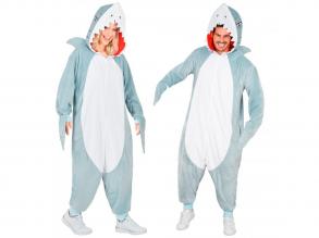 Cápa puha plüss egyberészes unisex felnőtt jelmez