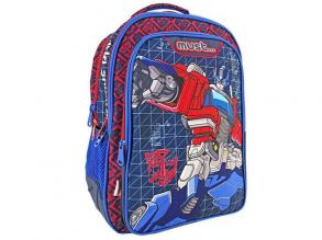 Must... Transformers három rekeszes lekerekített iskolatáska, hátizsák 32x18x43cm