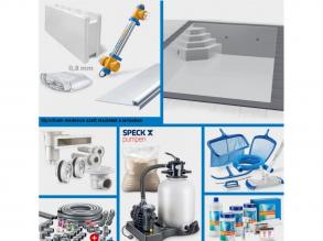 Téglalap alakú Styrofoam profi medence szett 8,00 x 4,00 x 1,50 m, szürke fólia, sarok beépített lépcső 118 x 118 cm