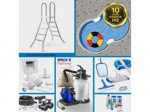 Acélfalú nyolcas alakú 4,7 x 3 x 1,2 méteres szabadon álló/részbe földbe süllyeszthető medence PLUS szett aluminium szegéllyel,szürke fólia 0,8mm-es