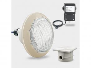 1 db COMPACT LED medence spotlámpa, fehér, 40 W, biztonsági transzformátorral és kábeldobozzal | homokszínű burkolat