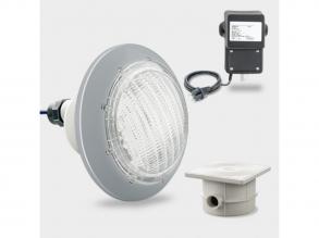 1 db COMPACT LED medence spotlámpa szett, fehér, 40 W, biztonsági transzformátorral és kábeldobozzal | Szürke borítás