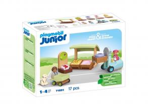 Playmobil 1.2.3: Bio piaci bódé és targonca - 71691